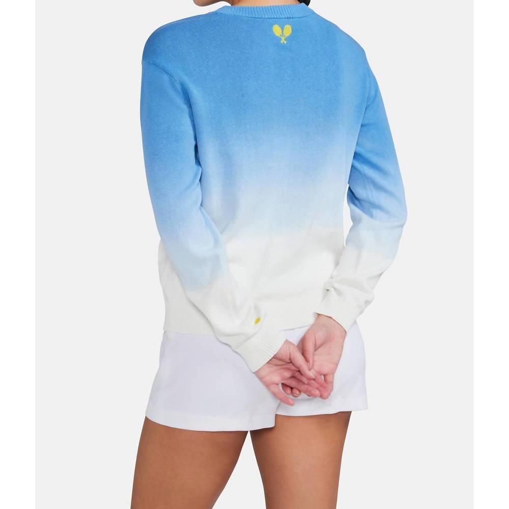 NEW WILDFOX tennis & tonic barrett sweater in chambray dip dye - Picture 2 of 4